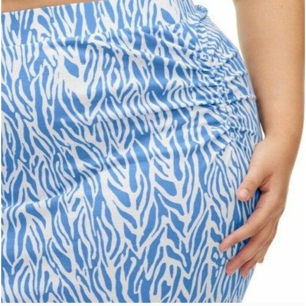 Diane von Furstenberg A-line Skirt Sea Twig Blue Plus Size Set NWT - Picture 7 of 9
